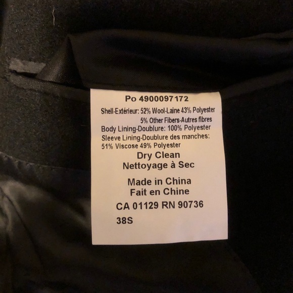 Calvin Klein Black Solid Slim fit Peacoat - Picture 5 of 6